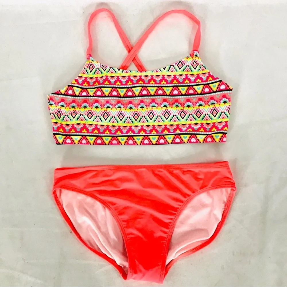 {Wonder Nation} Chevron print two piece swim suit